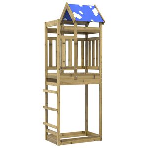 vidaXL Tour de jeu Marron 85 x 52,5 x 239 cm Bois solide impr&eacute;gn&eacute;