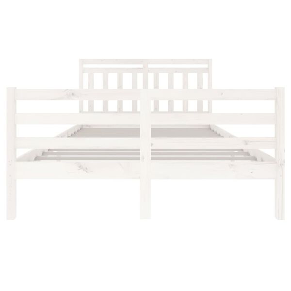 vidaXL Cadre de lit sans matelas blanc bois massif 140x200 cm