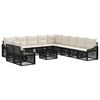 vidaXL Ensemble de canap&eacute; de jardin 12 pcs Noir polyrotin