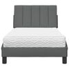 vidaXL Lit avec matelas Hanko gris fonc&eacute; 90x200 cm tissu