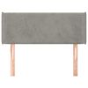 vidaXL T&ecirc;te de lit avec oreilles Gris clair 83x16x78/88 cm Velours