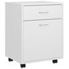 vidaXL Armoire &agrave; roulettes Blanc 45x38x54 cm Bois d&rsquo;ing&eacute;nierie