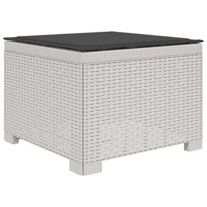 vidaXL Canap&eacute; de jardin 1 place avec coussin look rotin PP Blanc