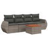 vidaXL Salon de jardin 5 pcs avec coussins gris r&eacute;sine tress&eacute;e