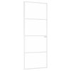 vidaXL Porte d'int&eacute;rieur Blanc 76x201,5 cm Tremp&eacute; verre aluminium fin