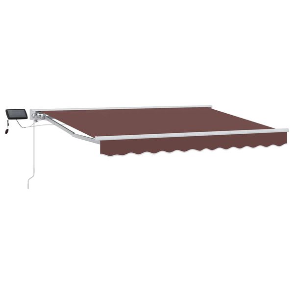 vidaXL Cadre de store manuel avec LEDs Marron 3 x 2,5 m