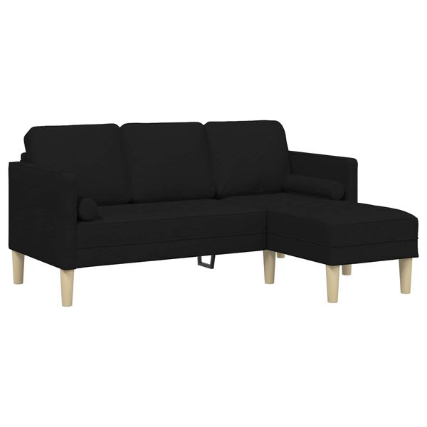 vidaXL Ensemble de Canapés 2 pcs Noir 173 x 131 x 67 cm tissu