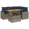 vidaXL Salon de jardin 5 pcs avec coussins gris r&eacute;sine tress&eacute;e