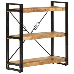 vidaXL Biblioth&egrave;que 3 niveaux 77x30x80 cm bois massif manguier et fer