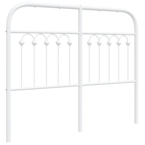 vidaXL T&ecirc;te de lit de remplacement m&eacute;tal blanc 120 cm