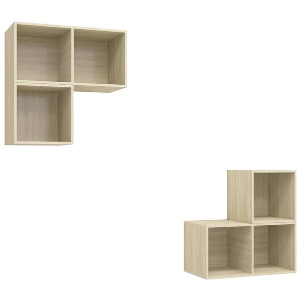 vidaXL Ensemble de meubles TV 4 pcs Chêne sonoma Bois d'ingénierie