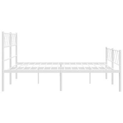 vidaXL Cadre de lit métal sans matelas et pied de lit blanc 160x200 cm