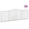 vidaXL Paniers à gabions arqués 8 pcs 400x30x120/140 cm Fer galvanisé