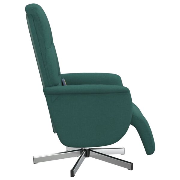 vidaXL Fauteuil inclinable de massage et repose-pieds vert fonc&eacute; tissu
