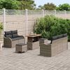 vidaXL Ensemble de canap&eacute; de jardin avec coussin 8 pcs Gris polyrotin