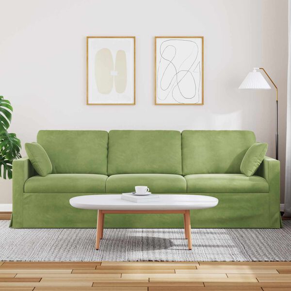 vidaXL Canap&eacute; Vert clair 228 x 78 x 80 cm Velours