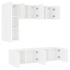 vidaXL Unit&eacute;s murales TV 5 pcs blanc bois d'ing&eacute;nierie