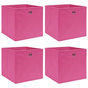 vidaXL Bo&icirc;tes de rangement 4 pcs Rose 32x32x32 cm Tissu