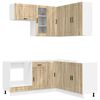 vidaXL Unit&eacute; de cuisine PORTO 8 pcs Ch&ecirc;ne Sonoma Bois d'ing&eacute;nierie