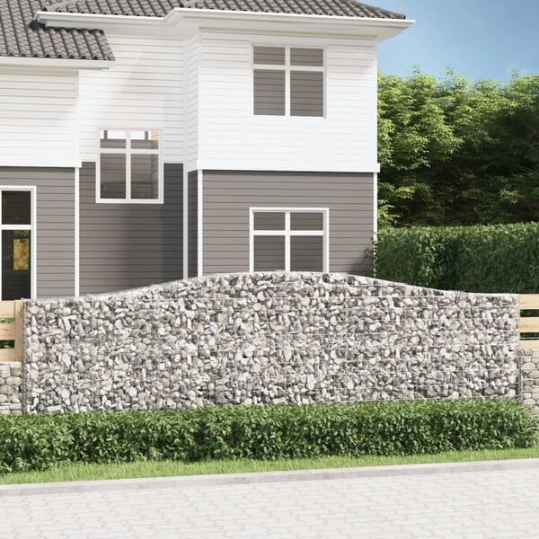 vidaXL Paniers &agrave; gabions arqu&eacute;s 7 pcs 400x30x120/140 cm Fer galvanis&eacute;