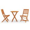 vidaXL Ensemble &agrave; manger d'ext&eacute;rieur pliable 3 pcs Bois d'eucalyptus