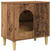 vidaXL Maison pour chat Bois ancien 51 x 30 x 52 cm Bois d'ing&eacute;nierie