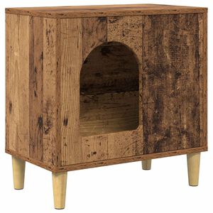 vidaXL Maison pour chat Bois ancien 51 x 30 x 52 cm Bois d'ing&eacute;nierie