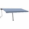 vidaXL Auvent manuel r&eacute;tractable avec LED 450x300 cm Bleu et blanc