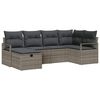 vidaXL Ensemble de canap&eacute; de jardin 6 pc Gris polyrotin