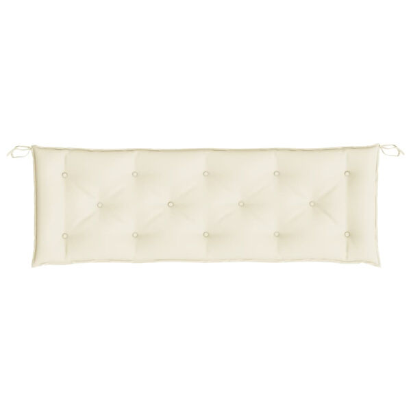 vidaXL Coussin de banc de jardin blanc crème 150x50x7 cm tissu oxford