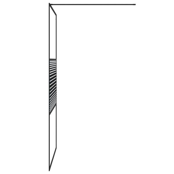 vidaXL Paroi de douche Noir 115x195 cm Verre ESG transparent