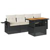 vidaXL Salon de jardin 5 pcs avec coussins noir r&eacute;sine tress&eacute;e