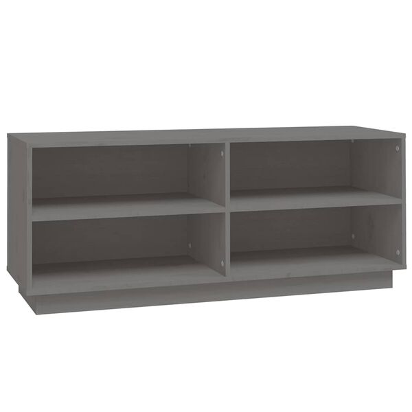 vidaXL Armoire &agrave; chaussures Gris 110x34x45 cm Bois de pin massif