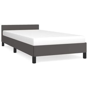 vidaXL Cadre de lit avec t&ecirc;te de lit sans matelas gris 100x200 cm