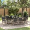 vidaXL Ensemble de salle &agrave; manger pour jardin 9 pcs Gris clair