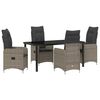vidaXL Ensemble de salle &agrave; manger pour jardin 5 pc Gris polyrotin