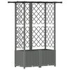 vidaXL Lit &Eacute;lev&eacute; avec Treillis et Toit Gris clair 124 x 40 x 136 cm PP