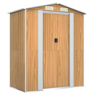 vidaXL Abri de jardin Marron clair 192x108x223 cm M&eacute;tal galvanis&eacute;