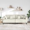 vidaXL Canap&eacute; avec coussin 3 pcs Cr&egrave;me Velours