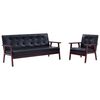 vidaXL Ensemble de canap&eacute;s 2 pcs noir similicuir