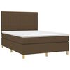 vidaXL Sommier &agrave; lattes de lit matelas et LED Marron fonc&eacute; 140x200 cm