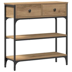 vidaXL Table console avec tiroir Ch&ecirc;ne artisanal 72,5 x 25 x 75 cm