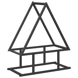vidaXL Portant de bois chauffage noir 50x25x60 cm