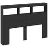 vidaXL Armoire t&ecirc;te de lit avec LED noir 140x17x102 cm