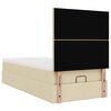 vidaXL Cadre de lit ottoman avec matelas cr&egrave;me 100x200cm tissu
