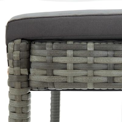 vidaXL Tabourets de bar avec coussins lot de 6 gris résine tressée