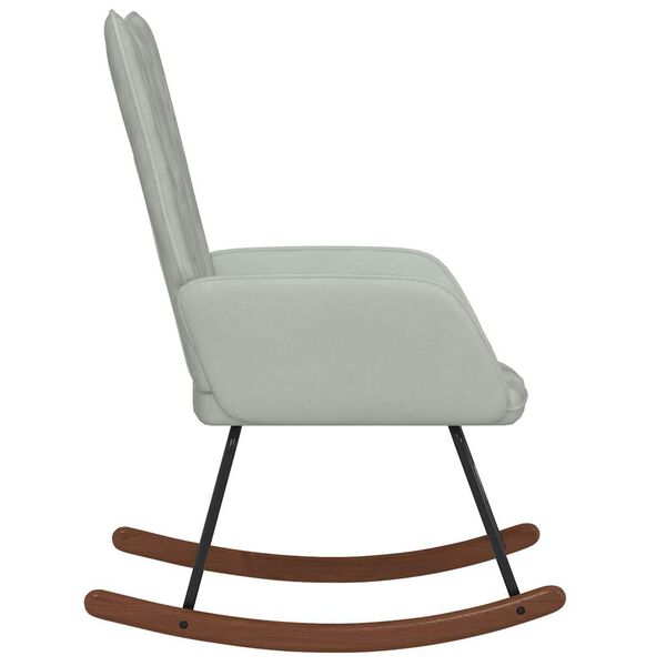 vidaXL Chaise &agrave; bascule Gris clair Velours