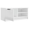 vidaXL Meuble TV Blanc brillant 80x35x36,5 cm Bois d'ing&eacute;nierie