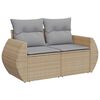 vidaXL Ensemble de canap&eacute; de jardin 9 pcs Beige polyrotin