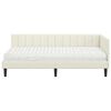 vidaXL Cadre de lit d'angle avec matelas 2 pcs Cr&egrave;me Velours